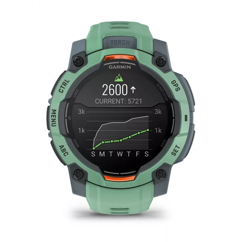 Garmin Instinct 3 AMOLED 3,05 cm (1,2) 45 mm Skaitmeninis 390 x 390 pikselių Jutiklinis ekranas Žalias GPS (palydovinis)