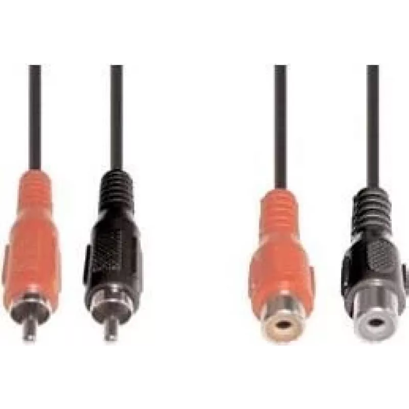 Garso kabelis e+p B 98/5 5 m 2 x RCA juoda raudona