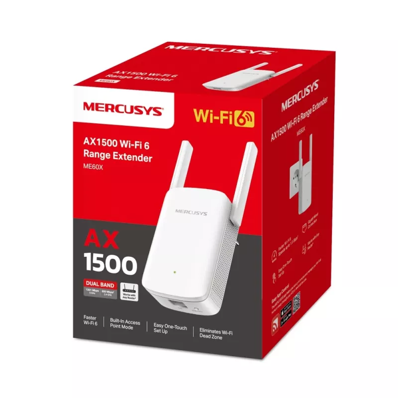 Signalo stiprintuvas „Mercusys“ WI-FI 6 AX1500 Dual Band - ME60X