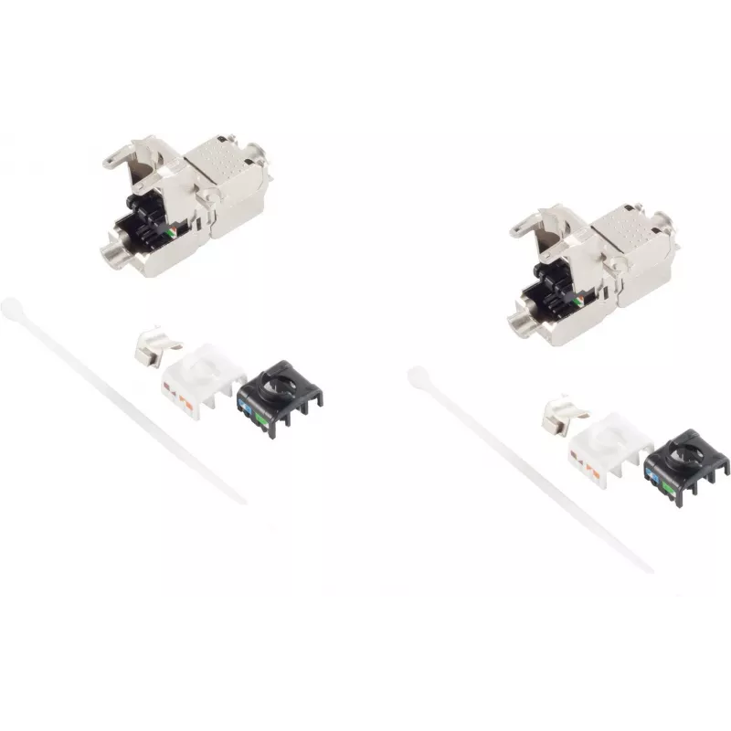 ShiverPeaks BS08-10002-2 Keystone RJ45 Cat 6A jungtis, be įrankių, 2 vnt. pakuotėje