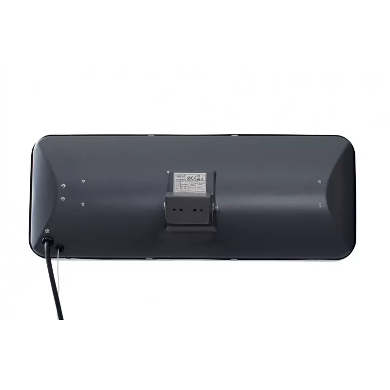 Kvarcinis elektrinis šildytuvas SUNRED LUG-2000W — 2000 W, kvarcinio stiklo elementas, skirtas naudoti lauke, montuojamas ant sienos, IP24, juodas