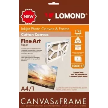 Lomond Fine Art Canvas Ultra Bright 340 g/m² A4 1 lapas – profesionali rašalinė drobė