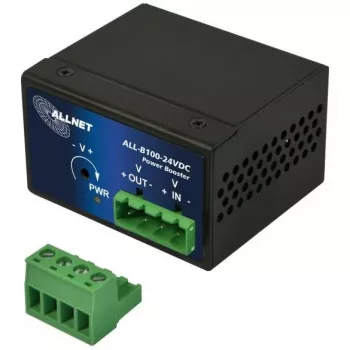 DC-DC maitinimo stiprintuvas ALLNET ALL-B100-24VDC: 24VDC įėjimas į 48–55VDC išėjimą, iki 95W