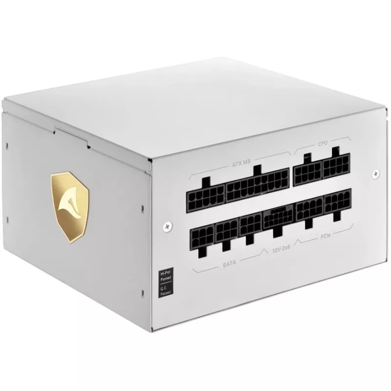 Sharkoon Rebel P20 1200 White 1x 12 Pin High Power Connector 4x PCIe kabelių valdymas PC Serverių maitinimo šaltinis