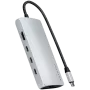 Nešiojamojo kompiuterio dokas / prievadų replikatorius Satechi ST-P8KES — laidinis USB 3.2 Gen 1 Type-C, Gigabit Ethernet, SD kortelių lizdas, sidabrinis