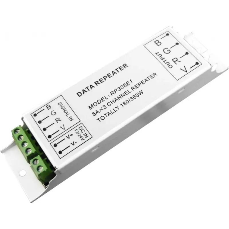 LED juostos stiprintuvas EUROLITE 50533000, skirtas 12 V ir 24 V LED instaliacijoms