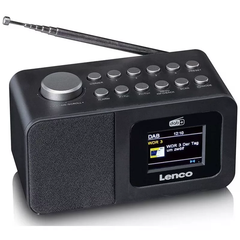 Stalinis radijas Lenco CR-625BK — FM/AM imtuvas su Bluetooth, juodas
