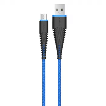USB Micro-B laidas Devia Fish 1 Series 5V 2.4A 1.5m Mėlynas