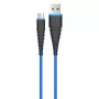 USB Micro-B laidas Devia Fish 1 Series 5V 2.4A 1.5m Mėlynas