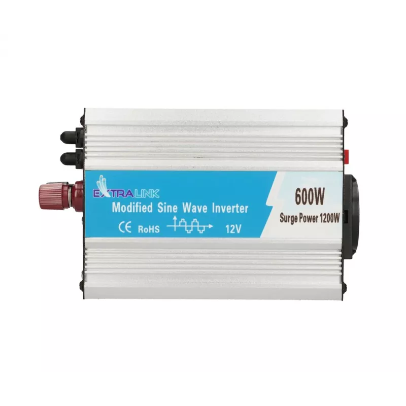 Extralink OPIM-600W įtampos keitiklis, automobilinis 12V, 600W modifikuota sinusinė banga