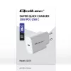 QOLTEC Super Quick PD Charger 20W USB-C (5V/12V) – Nešiojamasis greitasis įkroviklis