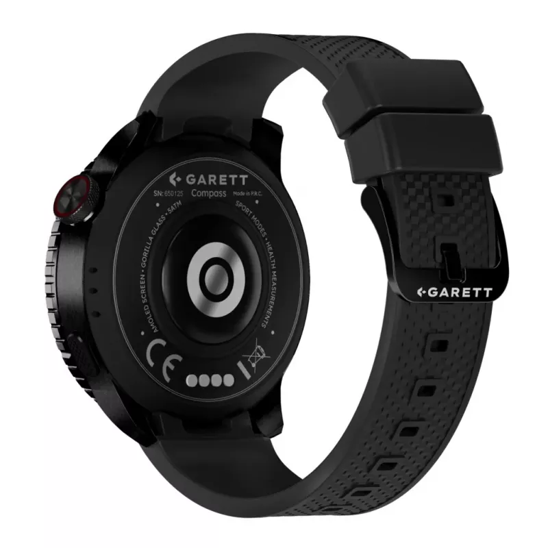Išmanusis laikrodis Garett Compass GPS juodas — Garett Compass GPS išmanusis laikrodis, juodas