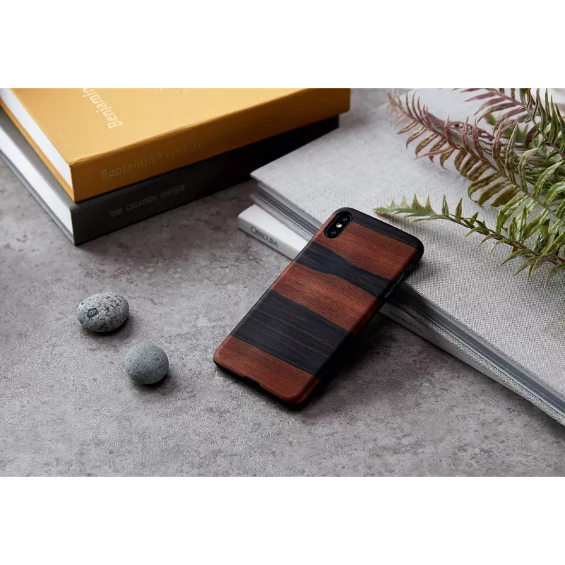 man and wood išmaniojo telefono dėklas, skirtas „iPhone XS Max“ – juodmedžio juodumo spalvos, apsauginis kietas galinis dangtelis