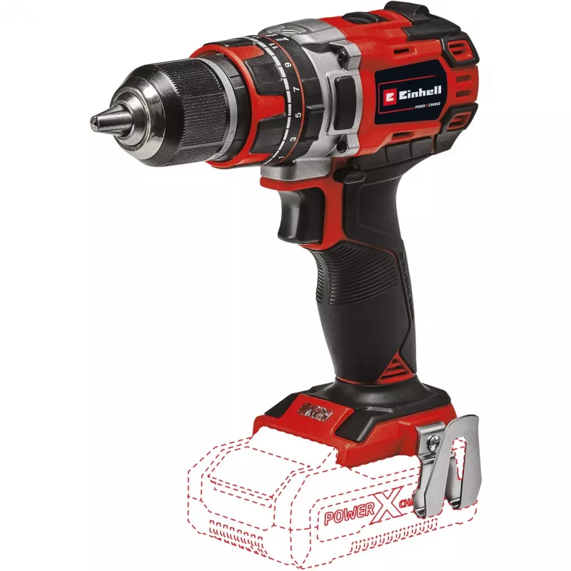 Pistol Grip Drill Einhell TE-CD 18/50 Li-i BL Solo, 1,22 kg, Juoda, Pilka, Raudona