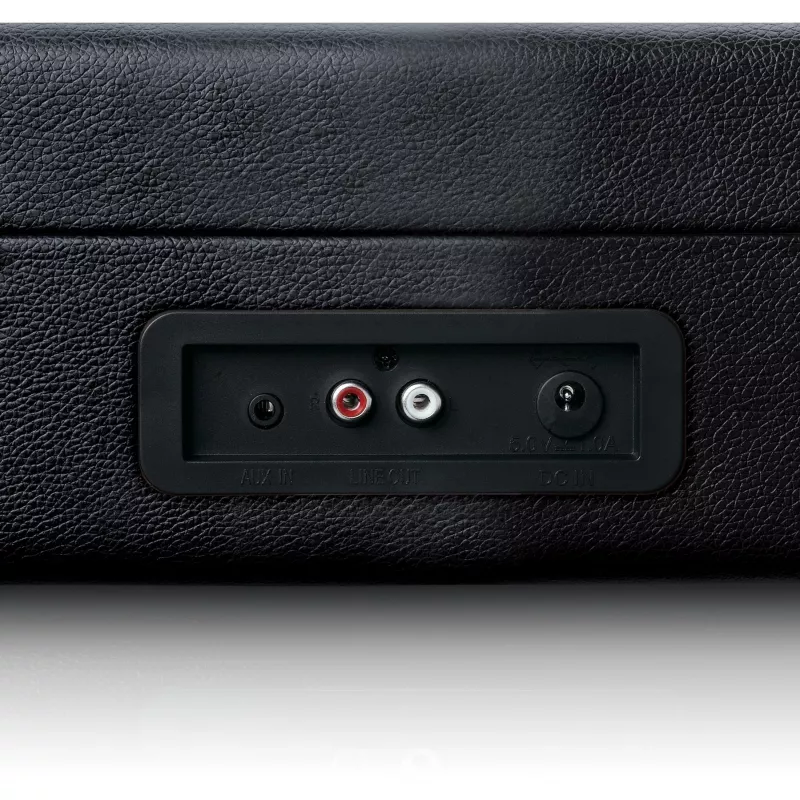 Pavarų diržu varomas patefonas Lenco TT-115 Black — nešiojamas lagamininis grotuvas, Bluetooth 5.0, USB įrašymas, 33/45/78 aps./min.