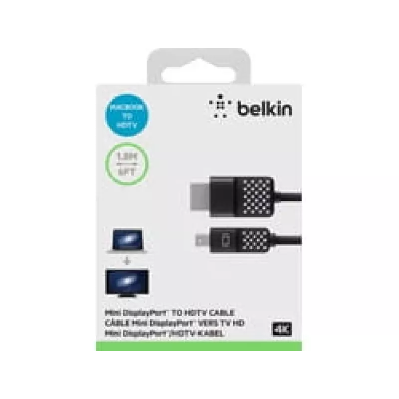 Mini DisplayPort į HDTV laidas, 1,8 m, Mini DisplayPort, HDMI, Kištukas, Kištukas, Juoda