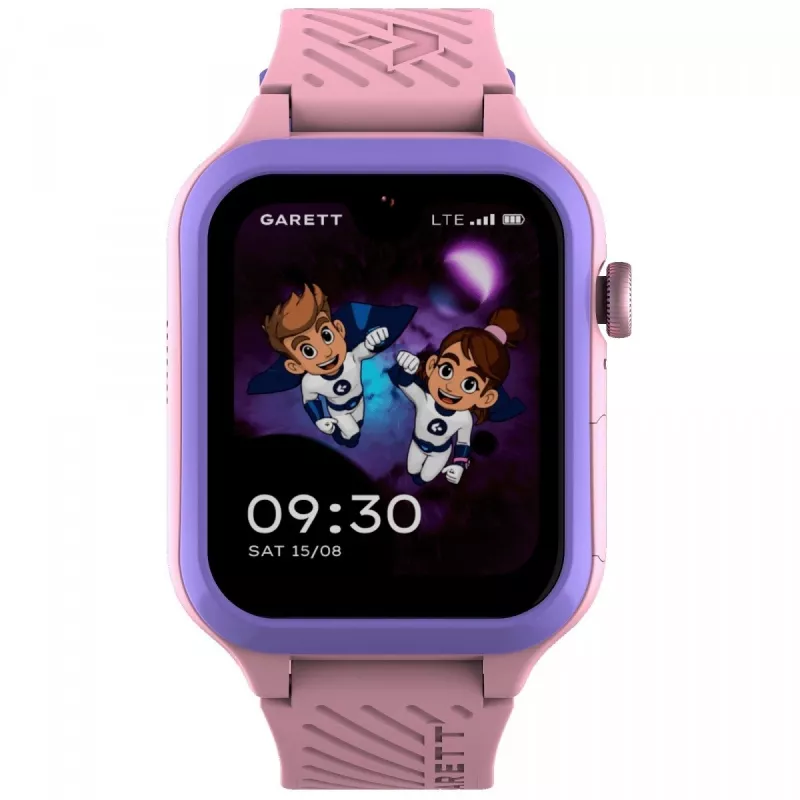 Išmanusis laikrodis Garett Kids Essa 2 4G rožinis — vaikiškas GPS laikrodis su 4G, skambučiais, SOS