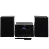 Mini Hi-Fi stereosistema Adler AD 1917 — Bluetooth V5.3, CD/USB/MP3, 2×25W RMS, FM imtuvas, 4 juostų ekvalaizeris, AUX, juoda