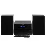 Mini Hi-Fi stereosistema Adler AD 1917 — Bluetooth V5.3, CD/USB/MP3, 2×25W RMS, FM imtuvas, 4 juostų ekvalaizeris, AUX, juoda