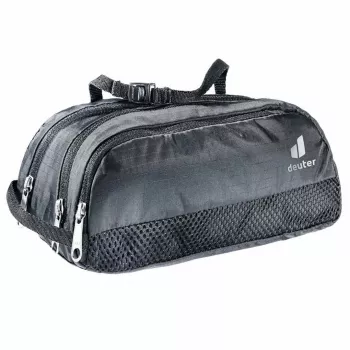 Tualeto reikmenų krepšys DEUTER Wash Bag Tour II — kompaktiškas kelioninis prausimosi krepšys, juodas