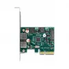 DeLOCK PCI Express x4 kortelė su 2 išoriniais USB 10 Gbps Type-A lizdais, žemo profilio