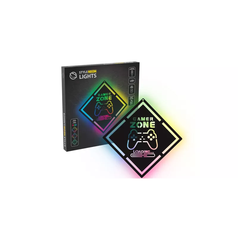 LED neoninis ženklas MANTA MASNL132RGB Style Neon Lights GAMER ZONE, RGB apšviesta sienų puošmena
