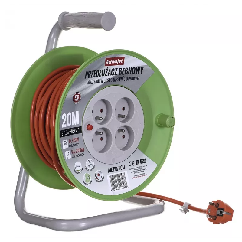Activejet AJE-PB/20M ritininis ilginamasis laidas 20 m