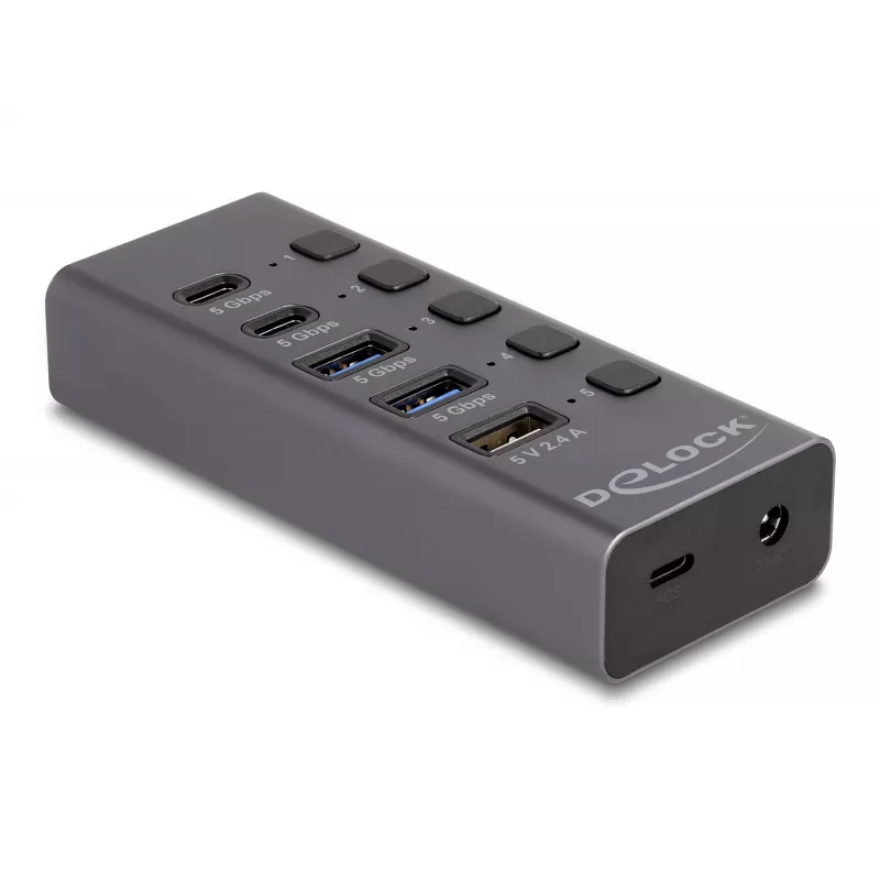 USB Hub Delock 64248 5 Gbps 2 x Type-A 2 x Type-C 1 Fast Charge Port