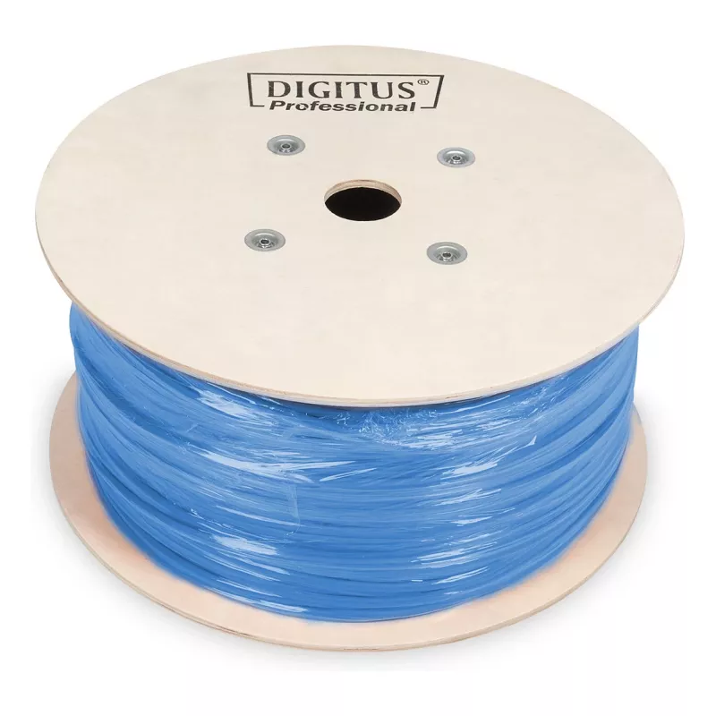 DIGITUS CAT 6A U/FTP instaliacinis kabelis 305 m, simpleksinis, Cca, Easy Pull Box, mėlynas