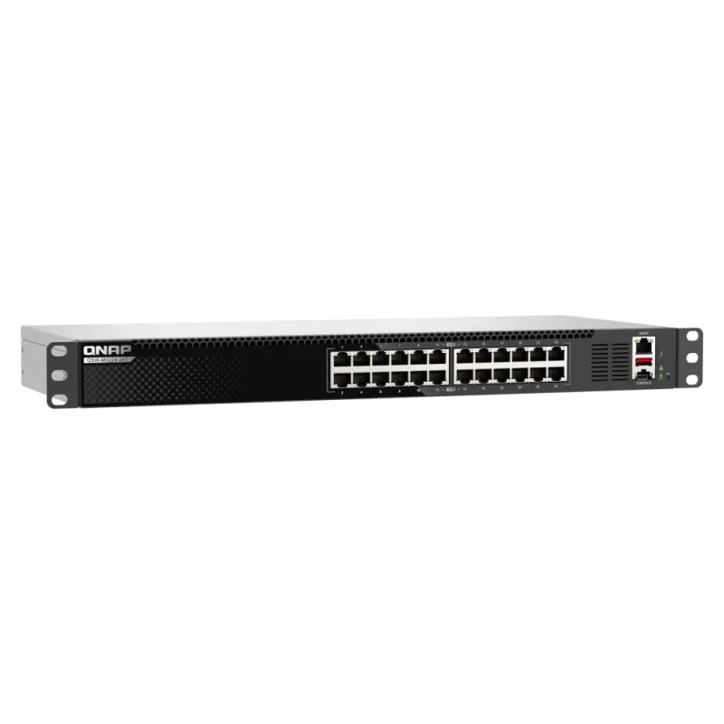 QNAP QSW-M3224-24T tinklo komutatorius Valdomas L3 10G Ethernet (100/1000/10000) 1U Juoda, Sidabrinė