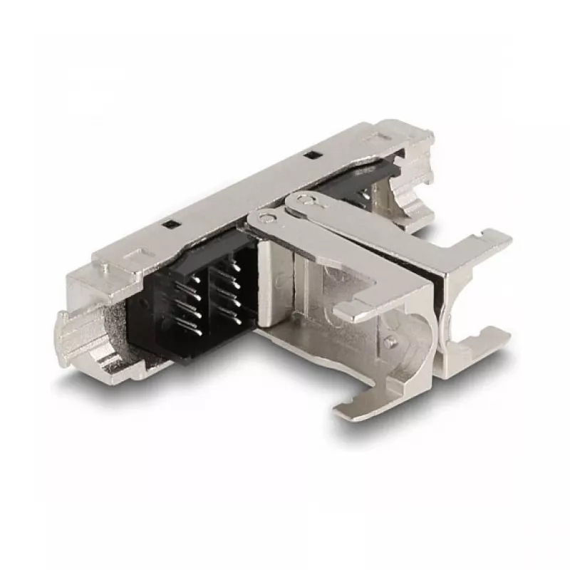 DeLOCK RJ45 jungtis LSA prie LSA Cat.6A be įrankių juoda