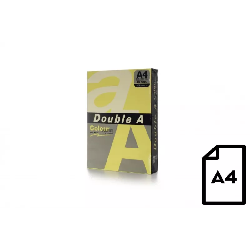 Spalvotas popierius Double A, 80g, A4, 500 lapų, Sviesto