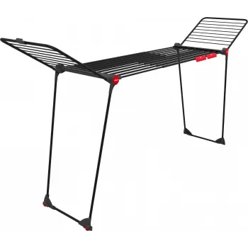 Drabužių džiovinimo stovas VILEDA Infinity Flex Ultimate Telescopic — juodas, dengtas aliuminis, 30 m džiovinimo vietos, sulankstomas, ratukai
