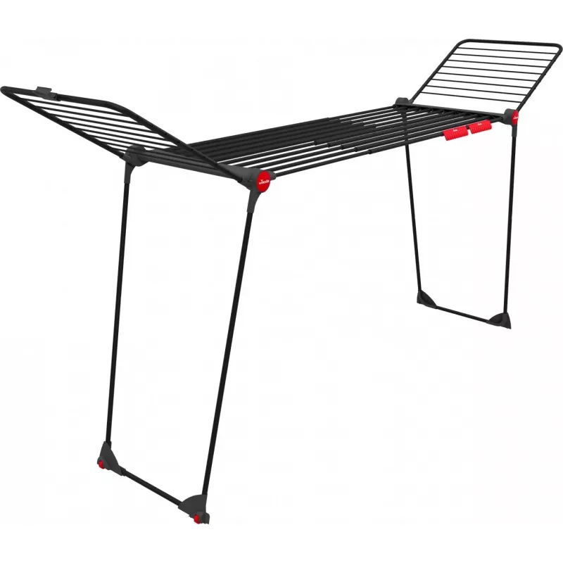Drabužių džiovinimo stovas VILEDA Infinity Flex Ultimate Telescopic — juodas, dengtas aliuminis, 30 m džiovinimo vietos, sulankstomas, ratukai