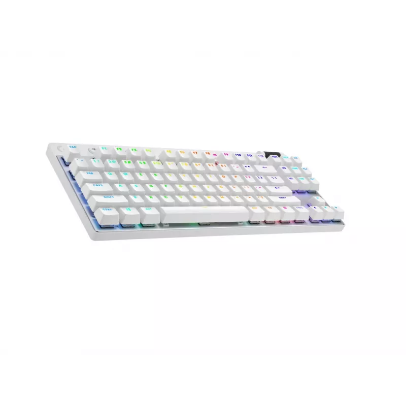 Logitech G PRO X TKL klaviatūra, žaidimams, RF belaidė + Bluetooth, QWERTY US International, balta