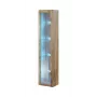 Vitrina Cama Meble VIGO 180 — montuojama prie sienos stiklinė spinta, 1800×400×300 mm, wotan ąžuolas