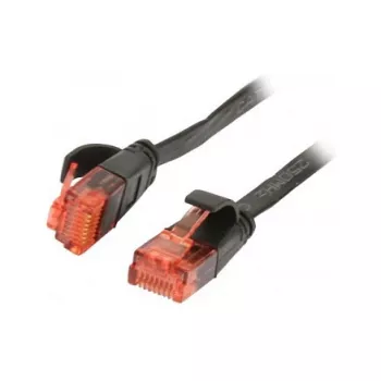 komutacinis kabelis RJ45 - CAT6 250 MHz - 2 m juodas - UTP (U/UTP) - PVC - plokščias - Synergy 21 -