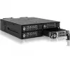 ICY DOCK - ToughArmor MB720MK-B V3 - 4x PCIe 4.0 M.2 NVMe į 4x OCuLink 1x 5,25 col. lizde, mobilus stovas, metalinis, juodas, su raktu (tri-mode suderinamas)