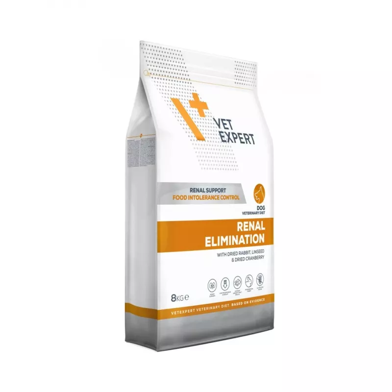Sausas šunų ėdalas VETEXPERT Veterinary Diet Renal Elimination — suaugusiems, triušio skonio, 8 kg, baltymai 15,8%, riebalai 19,5%