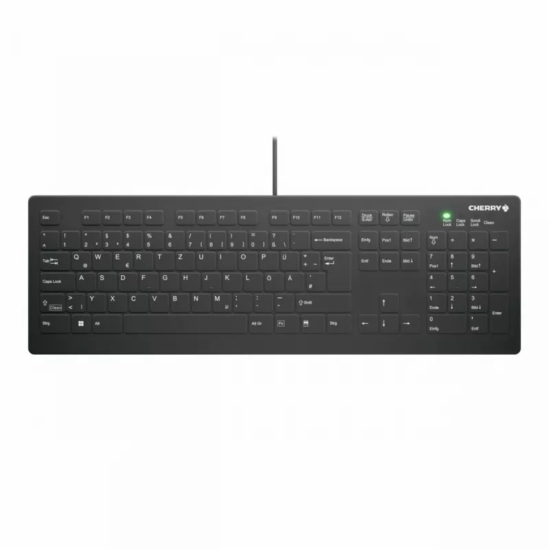 Klaviatūra CHERRY AK-C8112 Medical USB QWERTZ vokiška juoda balta pilno dydžio