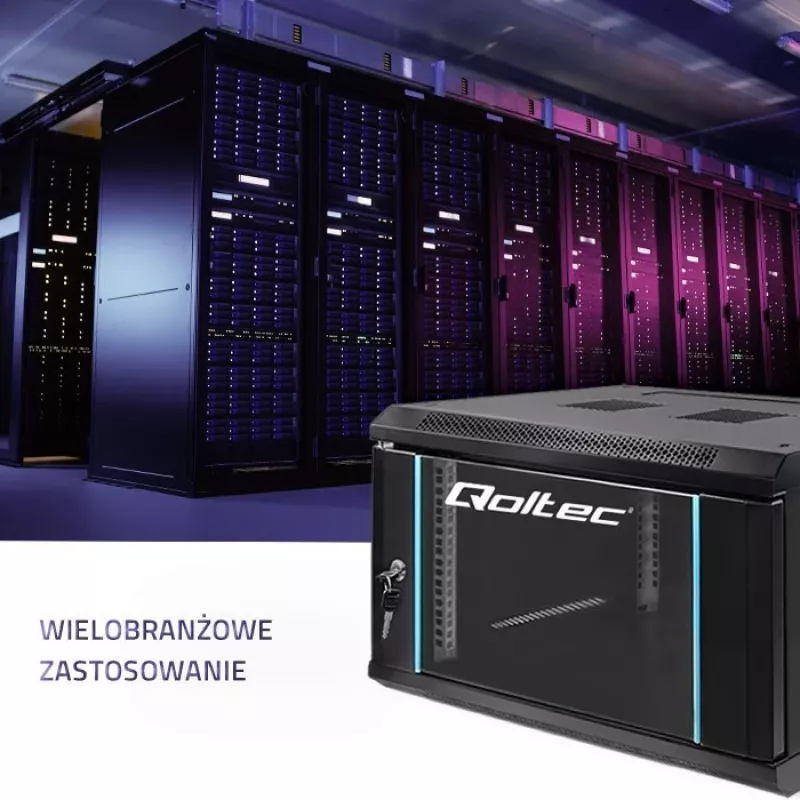 Qoltec 54462 RACK spinta 19 | 6U | 600 x 370 x 450