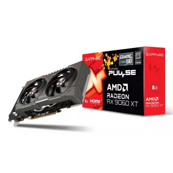 Vaizdo plokštė Sapphire Radeon RX 9060 XT — 8 GB GDDR6, 128 bitų, PCIe x16 5.0, dviejų ventiliatorių aušinimas