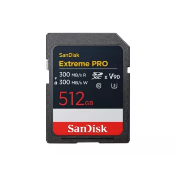 SanDisk Extreme Pro - Flash Memory Card - 512 GB - Video Class V90 / UHS-II U3 / Class10 - SDXC UHS-II