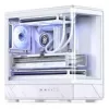 Jonsbo D200 baltas mATX vidutinio dydžio korpusas su grūdintu stiklu ir Mini Temp ekranu