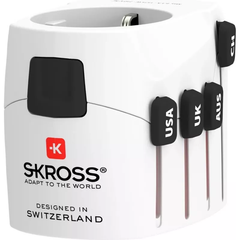 Universalus maitinimo kištuko adapteris baltas Skross PRO Type C E F