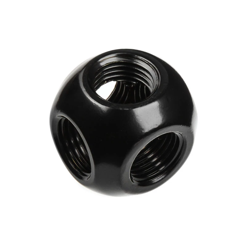 Bitspower Q-Adapter 5x IG 1/4 matinės juodos spalvos – kelių prievadų G1/4 jungiamoji detalė