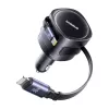 Automobilinis kroviklis Baseus Enjoyment Max 60W su USB-C ir Lightning laidais, dviejų prievadų greitas įkrovimas