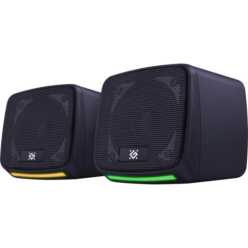 Kompiuterinės kolonėlės DEFENDER J3 2.0 6W LED USB, 2×3W RMS, 90–20000 Hz, 3,5 mm, juodos