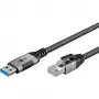 Goobay 70693 USB-a į RJ45 Ethernet CAT 6 laidas stabiliam laidiniam interneto ryšiui su maršrutizatoriumi / modemu / tinklo komutatoriumi / pakeičia USB į RJ45 adapterį / 1