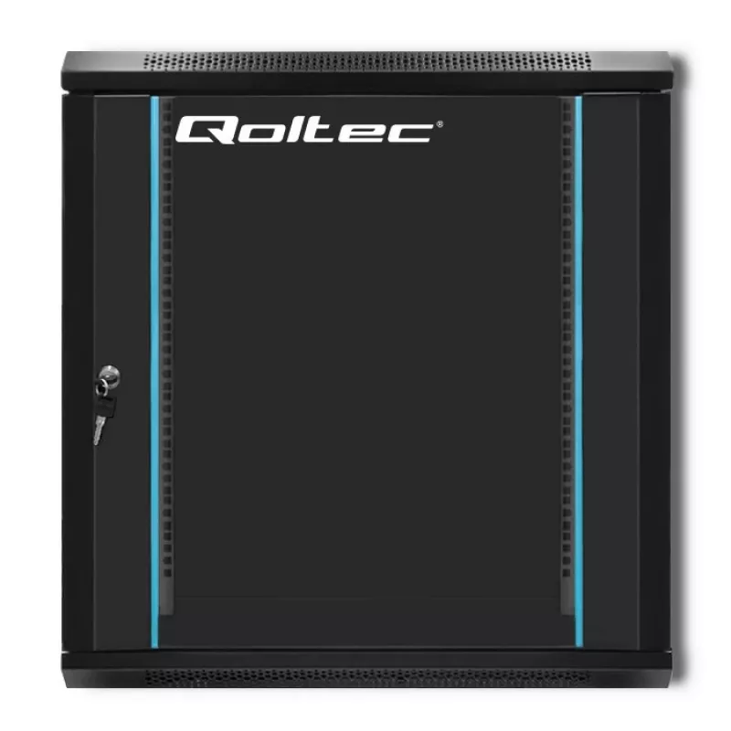 19 colių stovo spinta QOLTEC 54464 12U 600x635x450 juoda